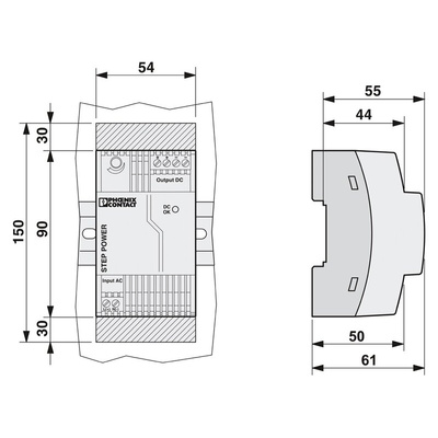 Phoenix Contact STEP-PS/1AC/24DC/1.75 Switch Mode DIN Rail Power Supply, 85 → 264V ac ac Input, 24V dc dc