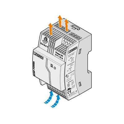 Phoenix Contact STEP-PS/1AC/24DC/1.75 Switch Mode DIN Rail Power Supply, 85 → 264V ac ac Input, 24V dc dc