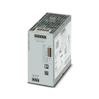 Phoenix Contact QUINT4-PS/1AC/24DC/20 Switch Mode DIN Rail Power Supply, 100 → 240 V dc, 110 → 250 V dc