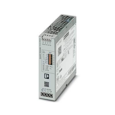 Phoenix Contact QUINT4-PS/3AC/24DC/5 Switch Mode DIN Rail Power Supply, 400V ac ac Input, 24V dc dc Output, 5A Output,
