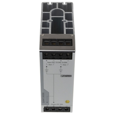 Phoenix Contact QUINT4-DIODE/12-24DC/2X20/1X40 DIN Rail Power Supply, 24V dc dc Input, 40A Output