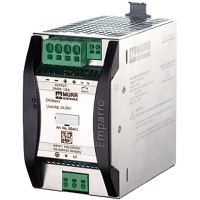 Murrelektronik Limited EMPARRO Switch Mode DIN Rail Power Supply, 230V ac, 24V dc dc Output, 20A Output, 480W