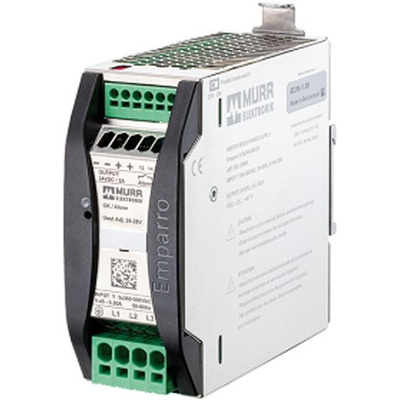 Murrelektronik Limited EMPARRO Switch Mode DIN Rail Power Supply, 400V ac, 24V dc dc Output, 5A Output, 120W