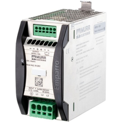 Murrelektronik Limited EMPARRO Switch Mode DIN Rail Power Supply, 400V ac, 24V dc dc Output, 10A Output, 240W