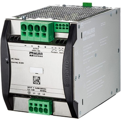 Murrelektronik Limited EMPARRO Switch Mode DIN Rail Power Supply, 400V ac, 24V dc dc Output, 40A Output, 960W