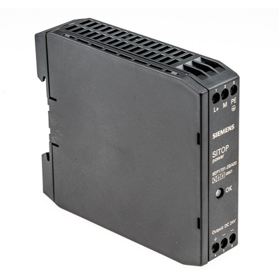 Siemens SITOP POWER Switch Mode DIN Rail Power Supply, 30 → 187V ac ac, dc Input, 24V dc dc Output, 370mA