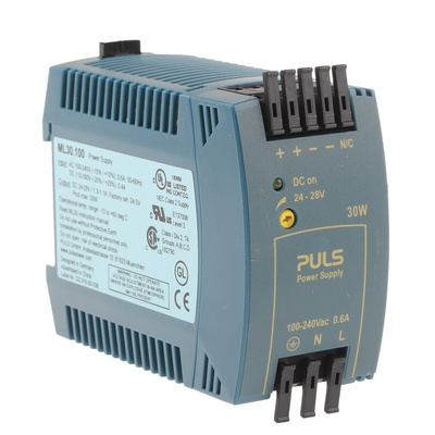 PULS MiniLine MLY Switch Mode DIN Rail Power Supply, 100 → 240V ac ac, dc Input, 24V dc dc Output, 1.3A Output,