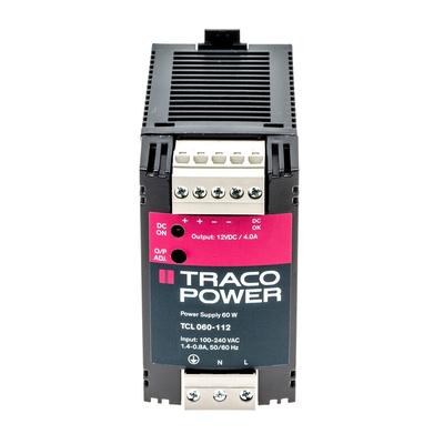 TRACOPOWER TCL Switch Mode DIN Rail Power Supply, 85 → 264V ac ac, dc Input, 12V dc dc Output, 4A Output, 48W