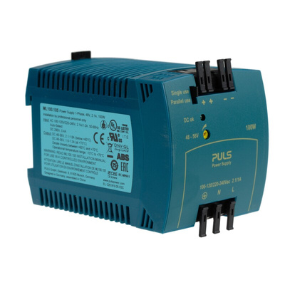PULS MiniLine MLY Switch Mode DIN Rail Power Supply, 220 → 240V ac ac Input, 48V dc dc Output, 2.1A Output, 100W