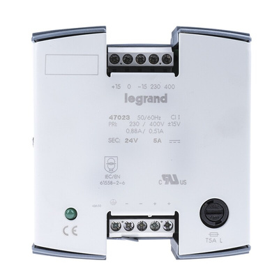 Legrand Linear DIN Rail Power Supply, 24V dc, 5A Output, 120W