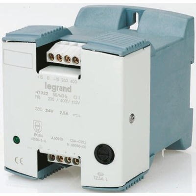 Legrand Linear DIN Rail Power Supply, 230 → 400V ac, 24V dc, 10A Output, 240W