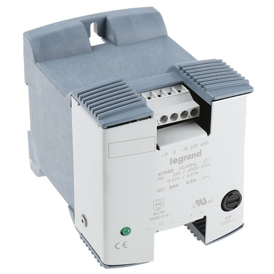 Legrand Linear DIN Rail Power Supply, 24V dc, 2.5A Output, 60W