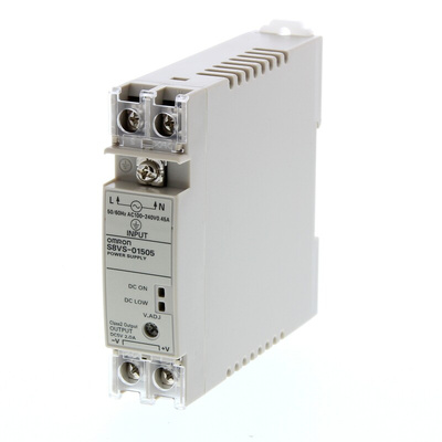 Omron S8VS Switch Mode DIN Rail Power Supply, 85 → 264V ac ac Input, 5V dc dc Output, 2A Output, 15W