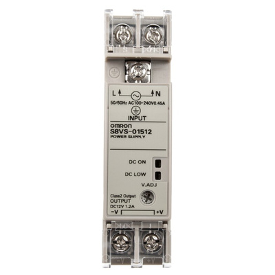 Omron S8VS Switch Mode DIN Rail Power Supply, 85 → 264V ac ac Input, 12V dc dc Output, 1.2A Output, 15W