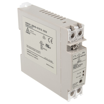 Omron S8VS Switch Mode DIN Rail Power Supply, 85 → 264V ac ac Input, 12V dc dc Output, 1.2A Output, 15W