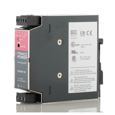 TRACOPOWER TSP Switch Mode DIN Rail Power Supply, 85 → 264V ac ac Input, 24V dc dc Output, 3.75A Output, 90W