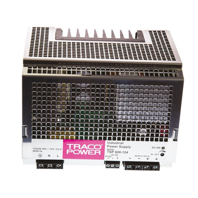 TRACOPOWER TSP Switch Mode DIN Rail Power Supply, 85 → 264V ac ac Input, 24V dc dc Output, 25A Output, 600W