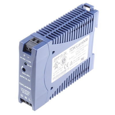 TDK-Lambda DPP Switch Mode DIN Rail Power Supply, 85 → 264V ac ac, dc Input, 24V dc dc Output, 630mA Output, 15W