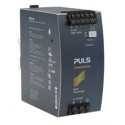 PULS DIMENSION Q Switch Mode DIN Rail Power Supply, 100 → 240V ac ac, dc Input, 30V dc dc Output, 8A Output, 240W