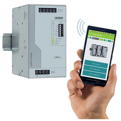 Phoenix Contact QUINT-PS/1AC/48DC/10 Switch Mode DIN Rail Power Supply, 85 → 264V ac ac Input, 48V dc dc Output,