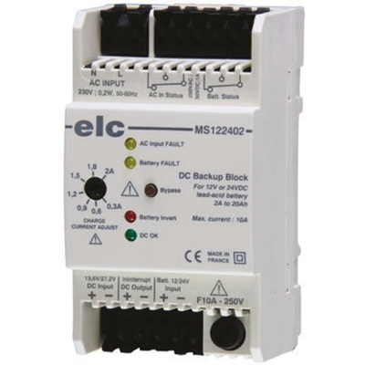 ELC Backup Module, 230V ac, 12/24V dc Output, 10A Output