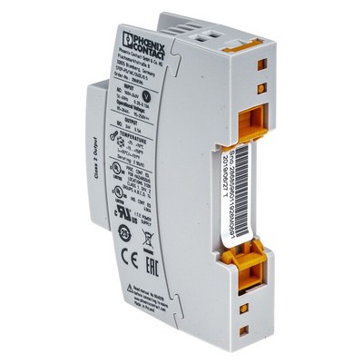 Phoenix Contact STEP-PS/1AC/24DC/0.5 Switch Mode DIN Rail Power Supply, 85 → 264V ac ac Input, 24V dc dc Output,