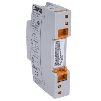 Phoenix Contact STEP-PS/1AC/12DC/1 Switch Mode DIN Rail Power Supply, 85 → 264V ac ac Input, 12V dc dc Output,