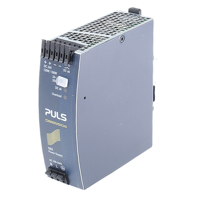 PULS DIMENSION Q Switch Mode DIN Rail Power Supply, 100 → 240V ac ac, dc Input, 24V dc dc Output, 5A Output, 120W