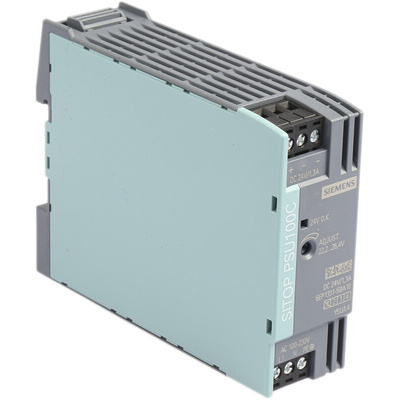 Siemens SITOP PSU100C Switch Mode DIN Rail Power Supply, 85 → 264V ac ac, dc Input, 24V dc dc Output, 1.3A