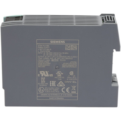 Siemens SITOP PSU100C Switch Mode DIN Rail Power Supply, 85 → 264V ac ac, dc Input, 24V dc dc Output, 1.3A