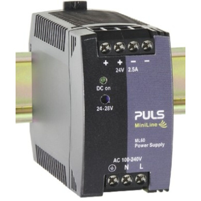 PULS MiniLine MLY Switch Mode DIN Rail Power Supply, 100 → 240V ac ac, dc Input, 12V dc dc Output, 4.5A Output,