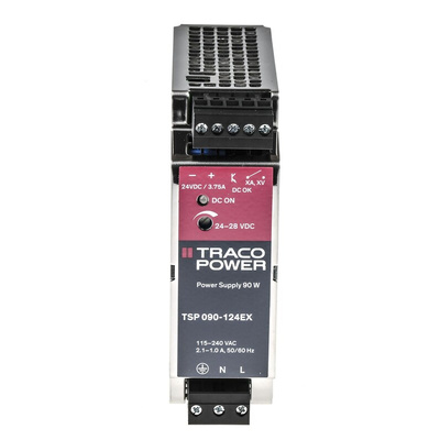 TRACOPOWER TSP Switch Mode DIN Rail Power Supply, 24V dc, 3.75A Output, 90W