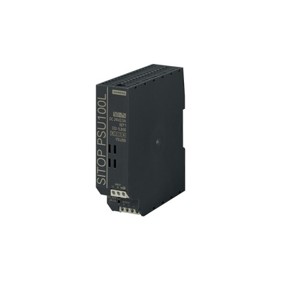 Siemens SITOP PSU100L Switch Mode DIN Rail Power Supply, 93 → 132V ac ac Input, 24V dc dc Output, 2.5A Output,