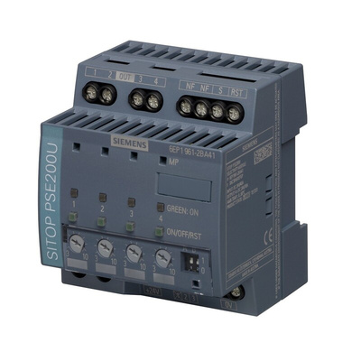 Siemens SITOP PSE200U Selectivity Module DIN Rail Power Supply, 22 → 30V dc dc Input, 24V dc dc Output, 10A