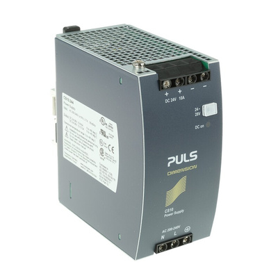 PULS DIMENSION C-Line DIN Rail Power Supply, 200 → 240V ac ac Input, 24V dc dc Output, 10A Output, 240W