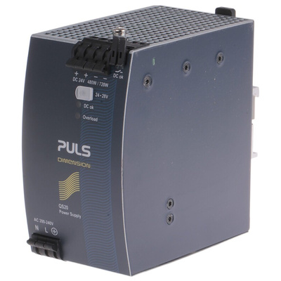 PULS DIMENSION Q DIN Rail Power Supply, 200 → 240V ac ac Input, 24V dc dc Output, 20A Output, 480W