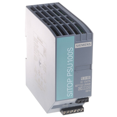 Siemens SITOP PSU100S Switch Mode DIN Rail Power Supply, 85 → 132V ac ac Input, 12V dc dc Output, 7A Output, 84W