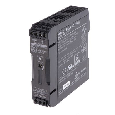 Omron S8VK-G Switch Mode DIN Rail Power Supply, 85 → 264V ac ac, dc Input, 5V dc dc Output, 3A Output, 15W