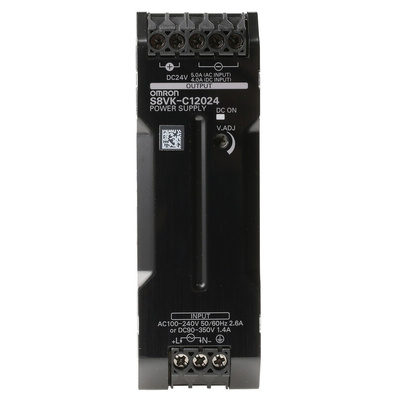 Omron S8VK-C Switch Mode DIN Rail Power Supply, 90 → 350 V dc, 100 → 240 V ac ac, dc Input, 24V dc dc