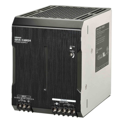 Omron S8VK-C Switch Mode DIN Rail Power Supply, 85 → 264V ac ac, dc Input, 24V dc dc Output, 20A Output, 480W