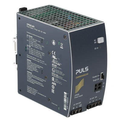 PULS DIMENSION C-Line Switch Mode DIN Rail Power Supply, 100 → 240V ac ac Input, 48V dc dc Output, 10A Output,