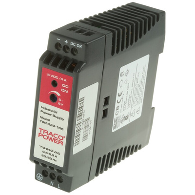 TRACOPOWER TPC DIN Rail Power Supply, 85 → 264V ac ac, dc Input, 5V dc dc Output, 4A Output, 20W