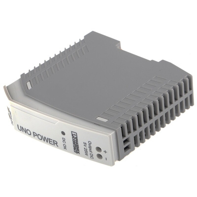 Phoenix Contact UNO-PS/1AC/5DC/25W Switch Mode DIN Rail Power Supply, 85 → 264V ac ac Input, 5V dc dc Output, 5A