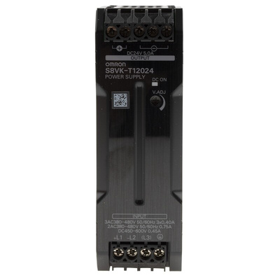 Omron S8VK-T Switch Mode DIN Rail Power Supply, 380 → 480 V ac, 450 → 600 V dc ac, dc Input, 24V dc dc