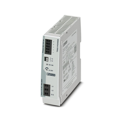 Phoenix Contact TRIO POWER Switch Mode DIN Rail Power Supply, 400V ac ac Input, 24V dc dc Output, 5A Output, 120W