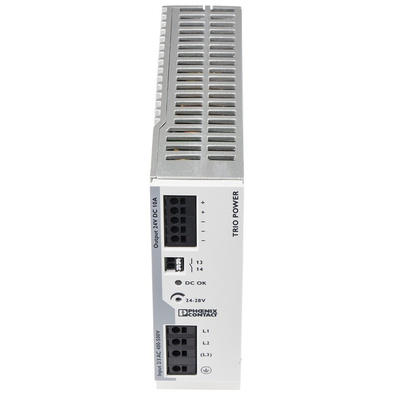 Phoenix Contact TRIO-PS-2G/3AC/24DC/10 Switch Mode DIN Rail Power Supply, 400V ac ac Input, 24V dc dc Output, 10A