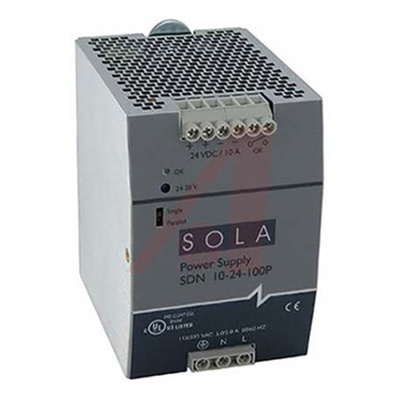 SolaHD SDN-P DIN Rail Power Supply, 85 → 264V ac ac, dc Input, 24V dc dc Output, 10A Output, 240W