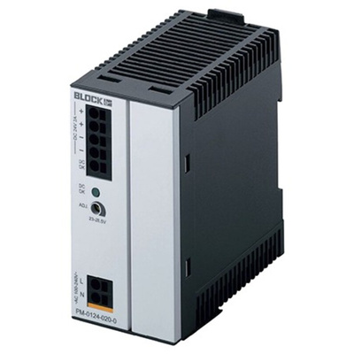 Block PM DIN Rail Power Supply, 85 → 264V ac ac, dc Input, 24V dc dc Output, 2A Output, 48W