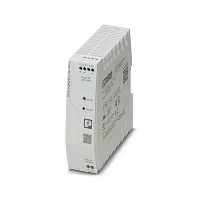 Phoenix Contact UNO-PS/1AC/24DC/150W Switch Mode DIN Rail Power Supply, 85 → 264V ac ac Input, 24V dc dc Output,