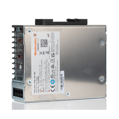 Weidmuller PRO ECO Switch Mode DIN Rail Power Supply, 85 → 264V ac ac, dc Input, 12V dc dc Output, 10A Output,